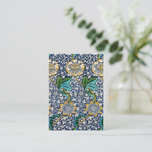 Tarjeta Pequeña Floral keniata William Morris Blue Blank