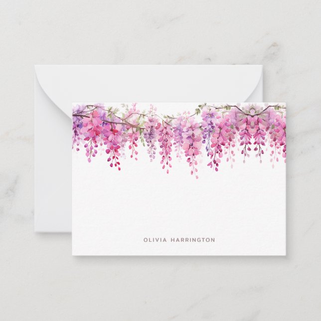 Tarjeta Pequeña Floral Lush Foliage Wisteria Agua Mini (Anverso)