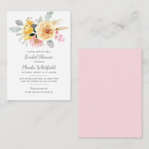 Tarjeta Pequeña Floral moderna acuarela Botánica Bridal Shower