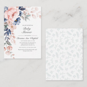 Tarjeta Pequeña Floral moderna de Baby Shower