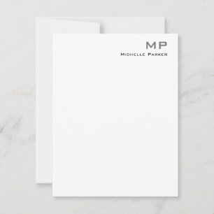 Tarjeta Pequeña Floral Monogramado Profesional Llanto Minimalista