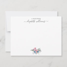 Tarjeta Pequeña Floral morado Rubor azul rosa guión botánico