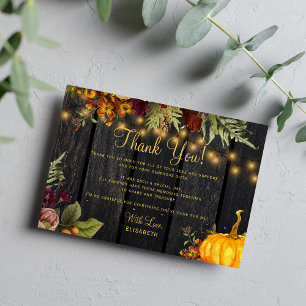 Tarjeta Pequeña Floral otoño rústico de cumpleaños gracias
