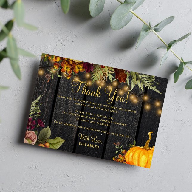 Tarjeta Pequeña Floral otoño rústico de cumpleaños gracias (Subido por el creador)
