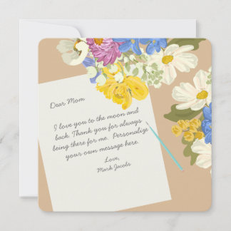 Tarjeta Pequeña Floral Personal Love Note To Mother 