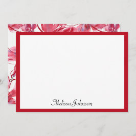 Tarjeta Pequeña Floral roja dibujada a mano personalizada