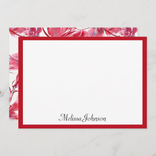 Tarjeta Pequeña Floral roja dibujada a mano personalizada