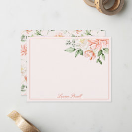 Tarjeta Pequeña Floral romántica botánica rosa Rubor personalizada