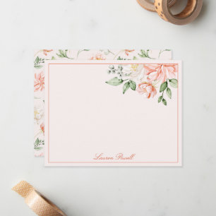 Tarjeta Pequeña Floral romántica botánica rosa Rubor personalizada