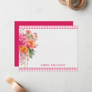 Tarjeta Pequeña Floral Rosa Brillante Personalizado