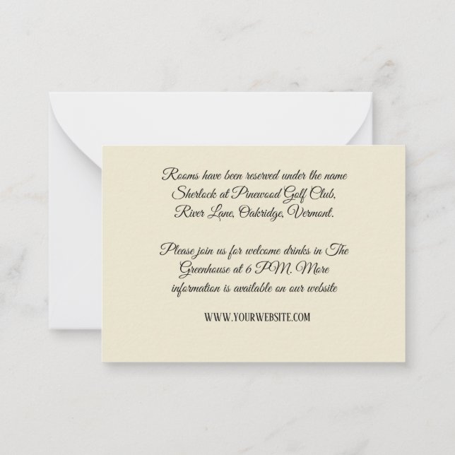 Tarjeta Pequeña floral rosa con hoja simple rústico-moderno boda (Reverso)