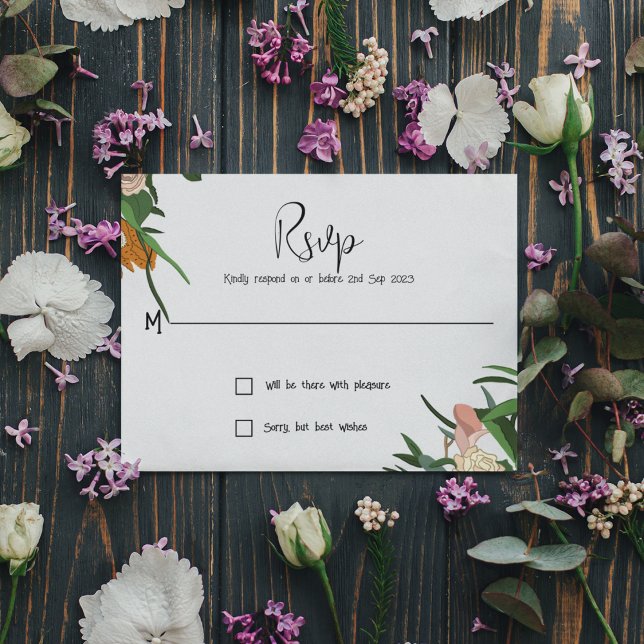 Tarjeta Pequeña Floral RSVP (Subido por el creador)