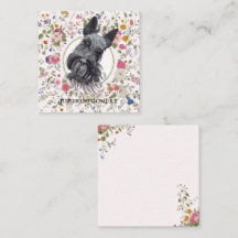 Floral Scottish Terrier Dog Mom Notecard