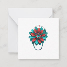 Tarjeta Pequeña Floral Stethoscope Design – Unique Medical & Healt
