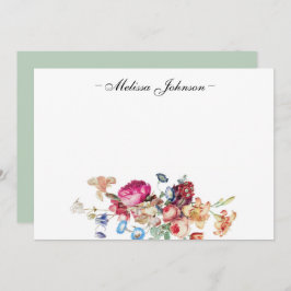 Tarjeta Pequeña Floral suave de Borgoña personalizada