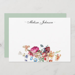 Tarjeta Pequeña Floral suave de Borgoña personalizada