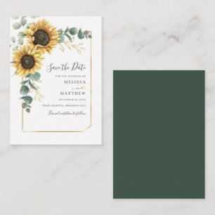Tarjeta Pequeña Floral Sunflower Eucalyptus Greenerenery Guardar L