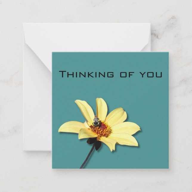 Tarjeta Pequeña Floral Thinking of you card (Anverso)