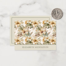 Floral tropical verde y crema