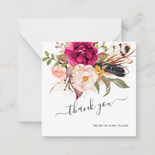 Tarjeta Pequeña Flores acuáticas rusticas de Rubor Boho gracias