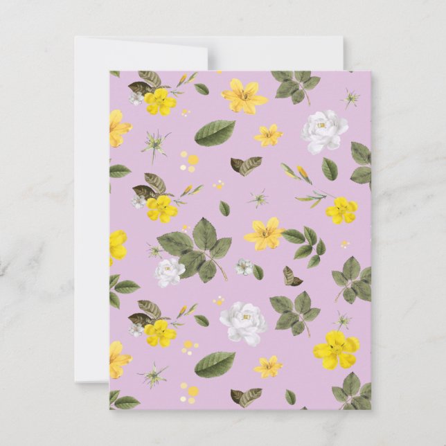 Tarjeta Pequeña Flores amarillas y rosas blancas 5 (Anverso)