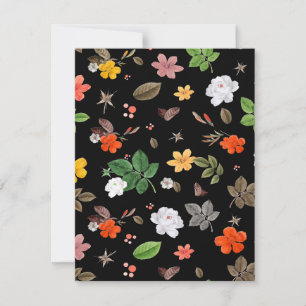 Tarjeta Pequeña Flores amarillas y rosas blancas 8