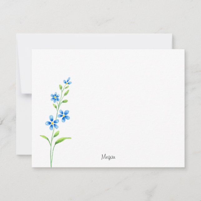 Tarjeta Pequeña Flores azules (Anverso)