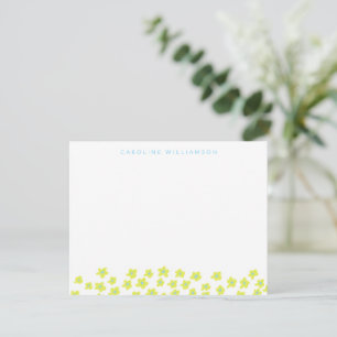 Tarjeta Pequeña Flores azules y amarillas simples y lindas persona