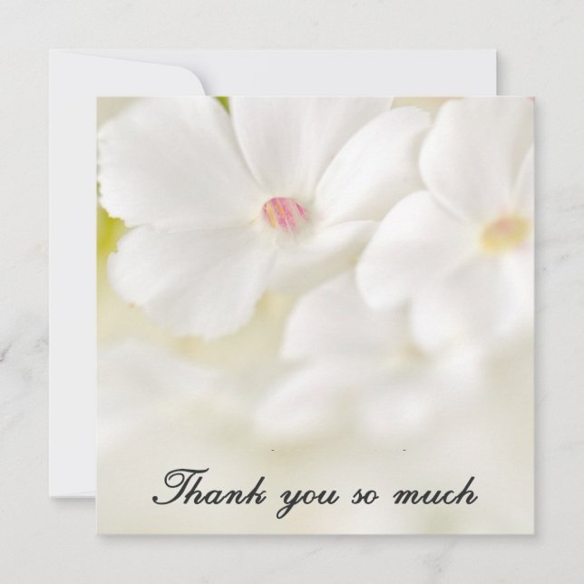 Tarjeta Pequeña Flores Blancas Gracias (Anverso)