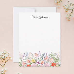 Tarjeta Pequeña Flores Bonitas Coloridas Jardín Floral Personaliza