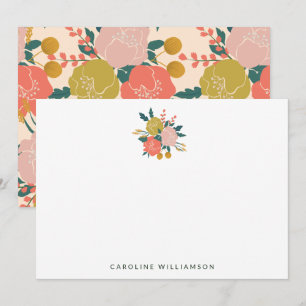 Tarjeta Pequeña Flores botánicas amarillas Boho Rubor Personalizad