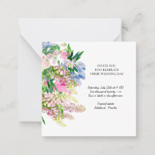 Tarjeta Pequeña Flores botánicas florales de primavera