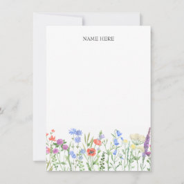 Tarjeta Pequeña Flores coloridas nombre personalizado