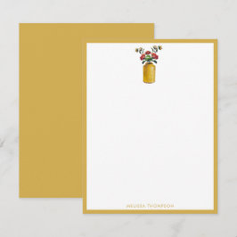 Tarjeta Pequeña Flores de acuarela amarilla y amarilla personaliza