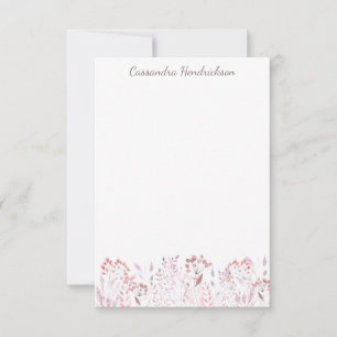 Tarjeta Pequeña Flores de acuarela de Rubor Minimalistas personali