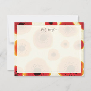 Tarjeta Pequeña Flores de amapola audaces Stationery personalizada