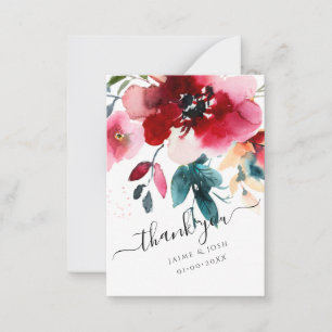 Tarjeta Pequeña Flores de color de agua de PixDezines Rosas de Bor