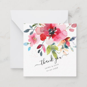 Tarjeta Pequeña Flores de color de agua de PixDezines Roses rojos