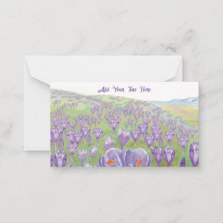 Tarjeta Pequeña Flores de color morado en el Personalizable Spring