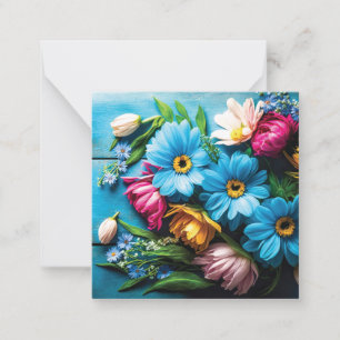 Tarjeta Pequeña Flores de colores