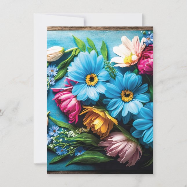Tarjeta Pequeña Flores de colores (Anverso)