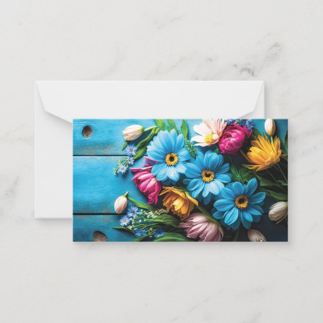 Tarjeta Pequeña Flores de colores (Anverso)