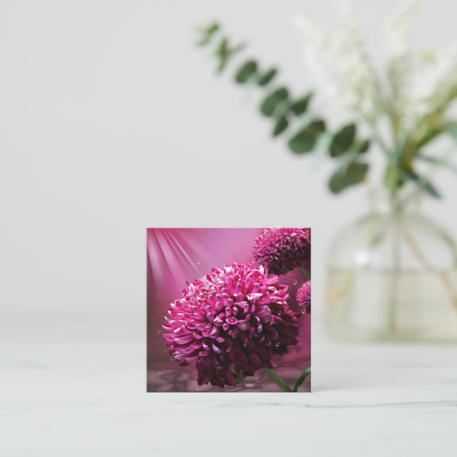 Tarjeta Pequeña Flores de Dalia (Anverso de pie)