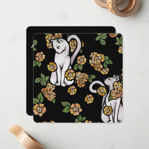 Tarjeta Pequeña Flores de gato blancas