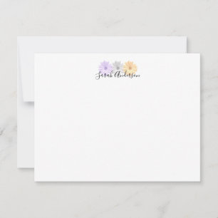 Tarjeta Pequeña Flores de margarita amarillo morado personalizadas