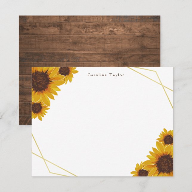 Tarjeta Pequeña Flores de oro rusas madera geométrica personalizad (Anverso / Reverso)