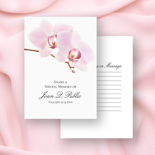 Tarjeta Pequeña Flores de orquídeas rosas blancas comparten un fun (Subido por el creador)