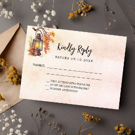 Tarjeta Pequeña Flores de otoño respuesta boda rústica naranja RSV