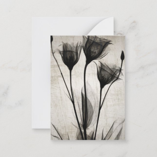 Tarjeta Pequeña Flores de rayos X antiguas (Anverso)