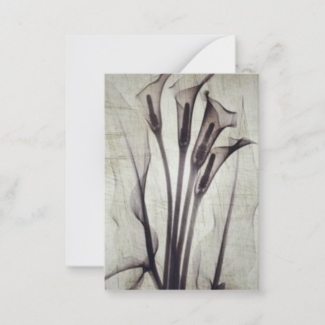 Tarjeta Pequeña Flores de rayos X antiguas de bonito (Anverso)